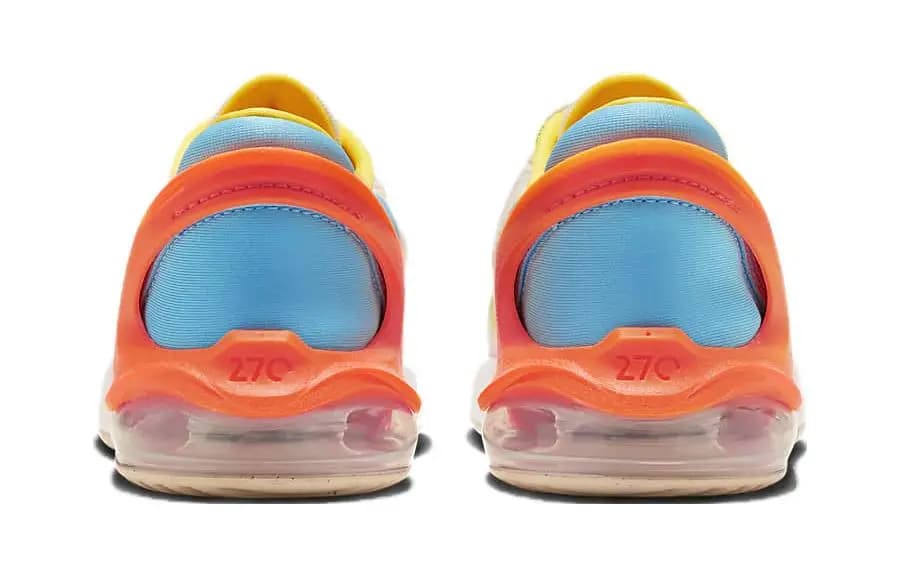 Nike Air Max 270 Anti-Slip Cushioning Wear-Resistant Children's Casual Shoes White Blue Orange 5
