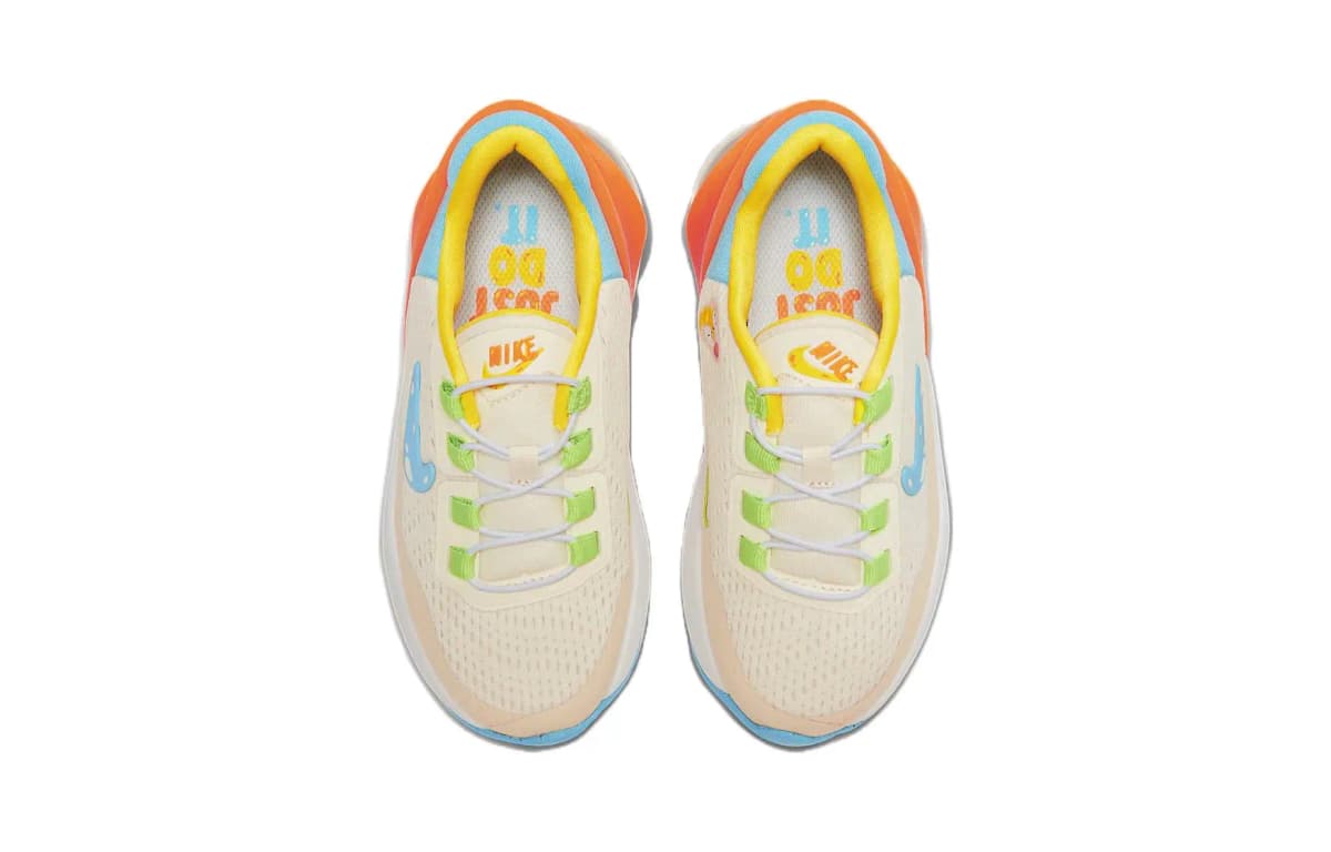 Nike Air Max 270 Anti-Slip Cushioning Wear-Resistant Children's Casual Shoes White Blue Orange 4