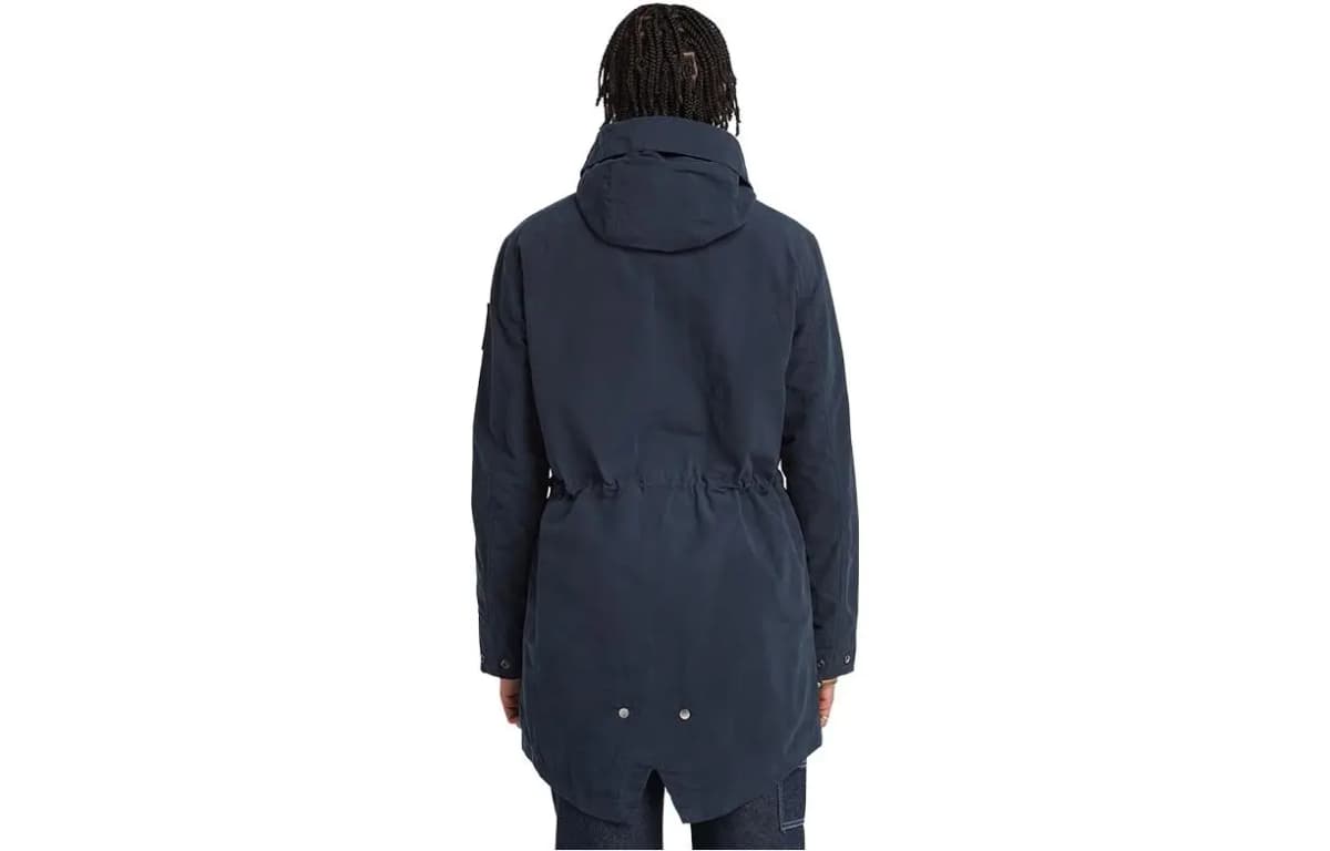 Timberland Solid Casual Water-Repellent Hooded Zip Long-Sleeve Parka Men's Deep Sapphire Blue 2