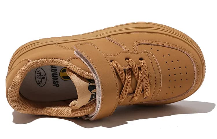 BIG WASP Kids Simple Versatile Campus White Shoes Lightweight Breathable Low-Top Skate Shoes 10