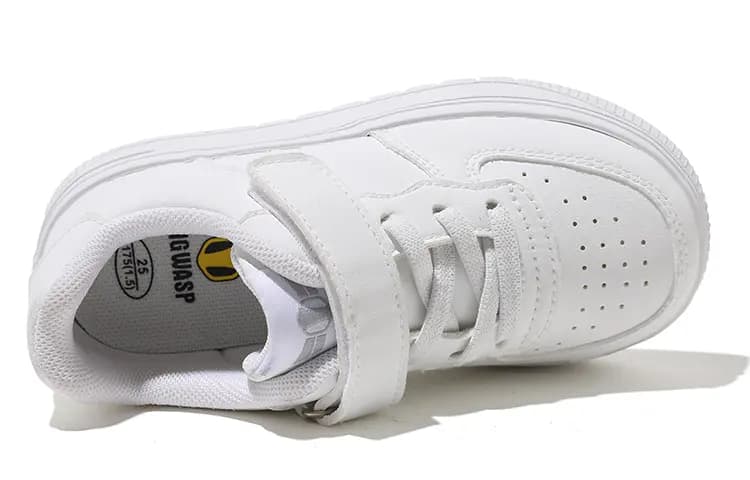 BIG WASP Kids Simple Versatile Campus White Shoes Lightweight Breathable Low-Top Skate Shoes 4