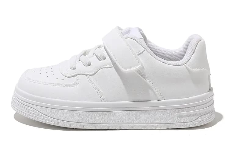 BIG WASP Kids Simple Versatile Campus White Shoes Lightweight Breathable Low-Top Skate Shoes