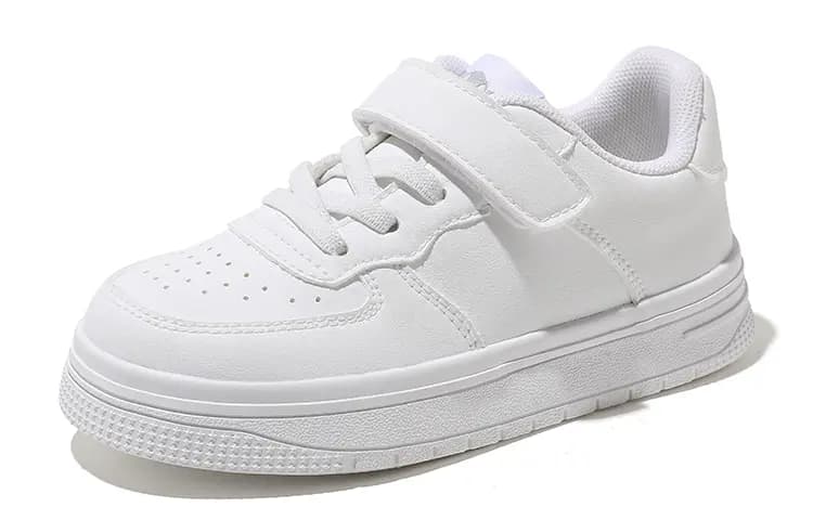 BIG WASP Kids Simple Versatile Campus White Shoes Lightweight Breathable Low-Top Skate Shoes 3
