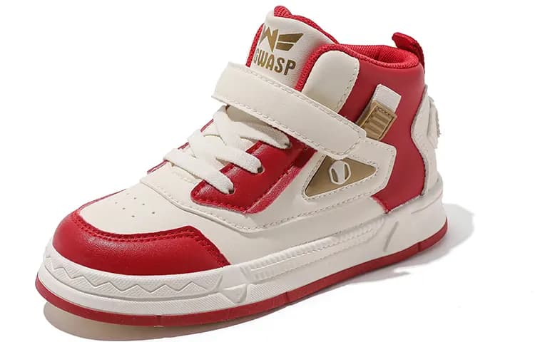 BIG WASP Kids Lace-Up Trendy Comfortable Wear-Resistant Anti-Kick High-Top Skate Shoes 15