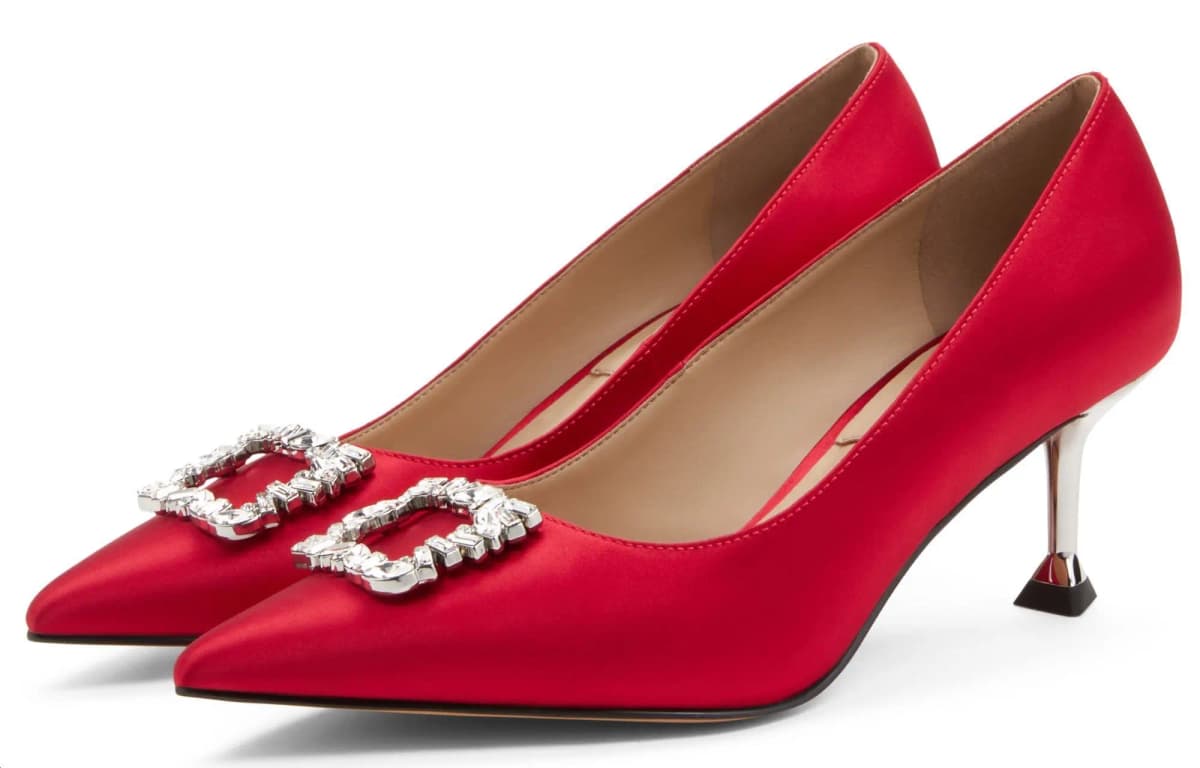 CHARLES&KEITH Qadın Hündürdaban Ayaqqabısı 6sm Qırmızı 3