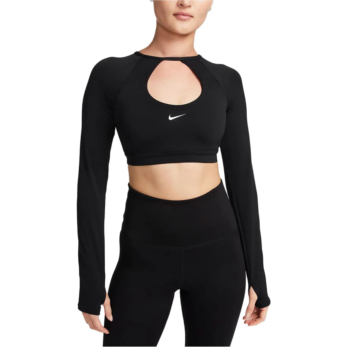 Nike Qadın Uzunqol Crop Köynək Qara 4