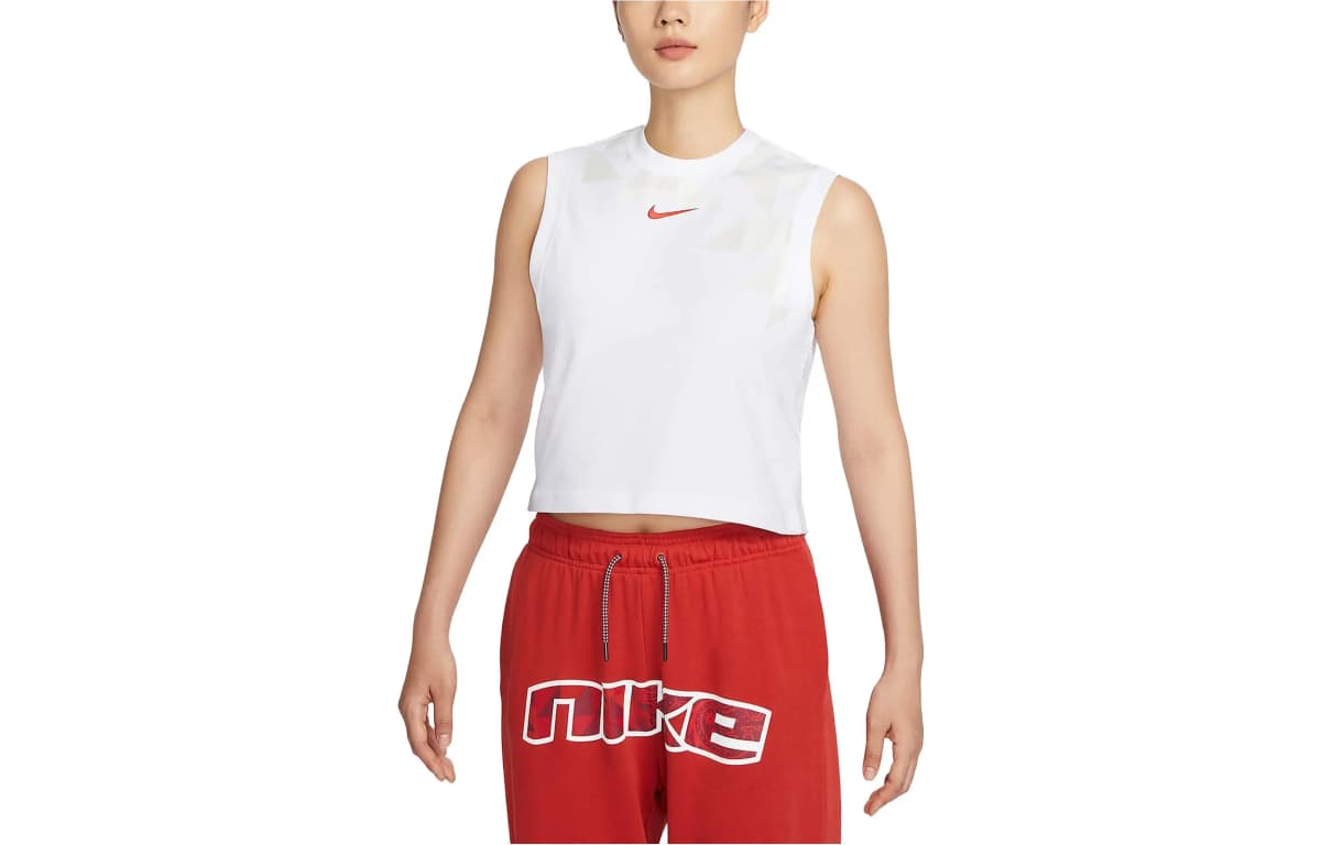 Nike Sportswear Logo Qadın İdman Jileti Ağ