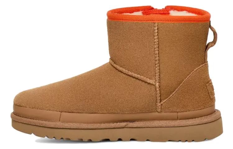 UGG Classic Mini Zipper Tape Logo Boot Toddler 'Chestnut'