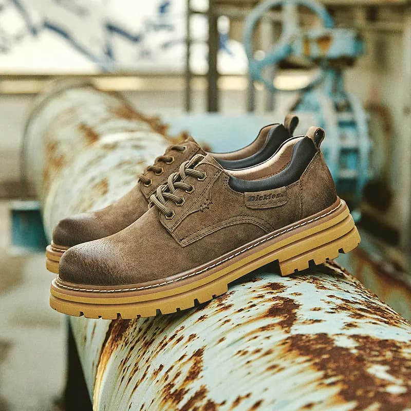 Dickies British Style Classic Versatile Outdoor Thick Sole Chunky Low-Top Work Shoes Men's Camel 8