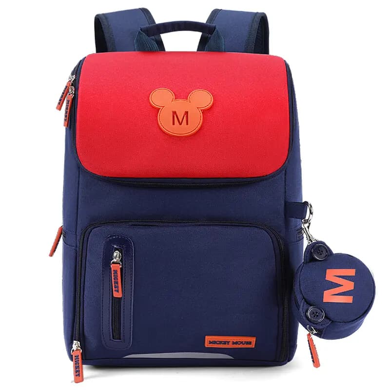Disney Mickey Polyester Məktəbli Çantası Göy/Çəhrayı/Mavi 2