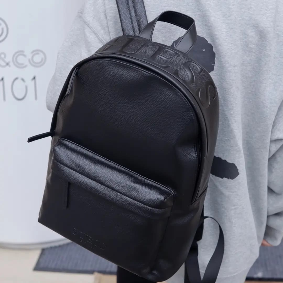 GUESS Synthetic Leather University Student Leather Lightweight Backpack Travel Backpack Laptop Backpack Regular Unisex 7