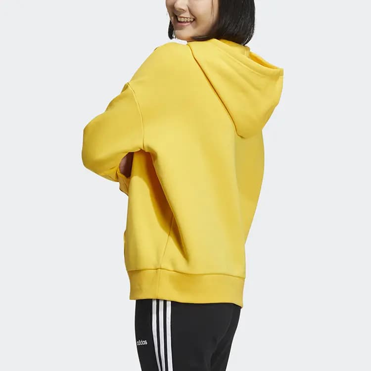adidas Letter Print Qadın Hudi Sarı 3
