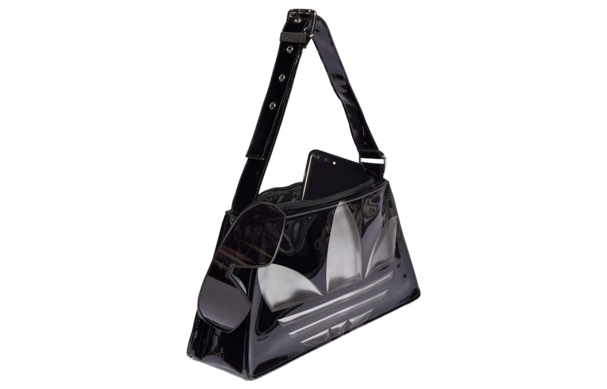 Adidas Originals Polyurethane Leather Handbag Mini Unisex Black 3