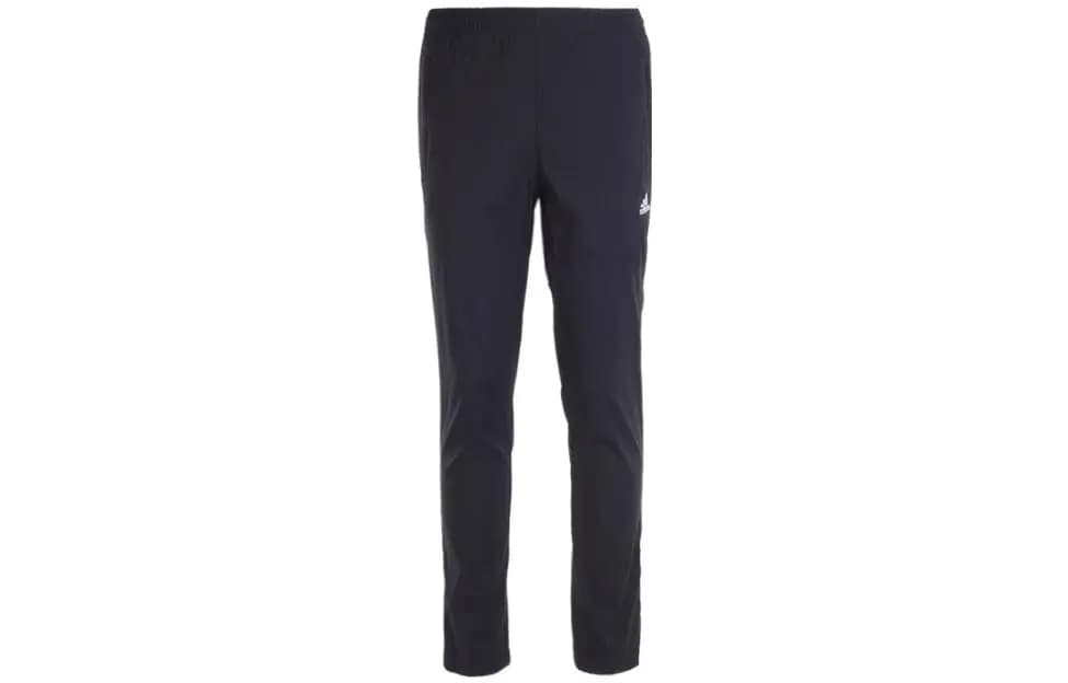 adidas Solid Color Logo Print Casual Track Pants Men's Black 2
