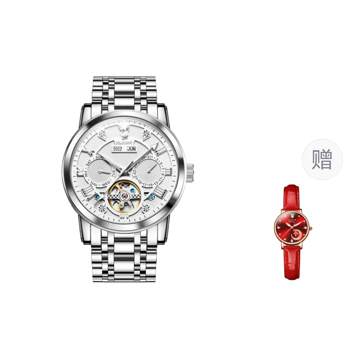 Playboy Roman Series Mechanical Saat Kişi Qara 62