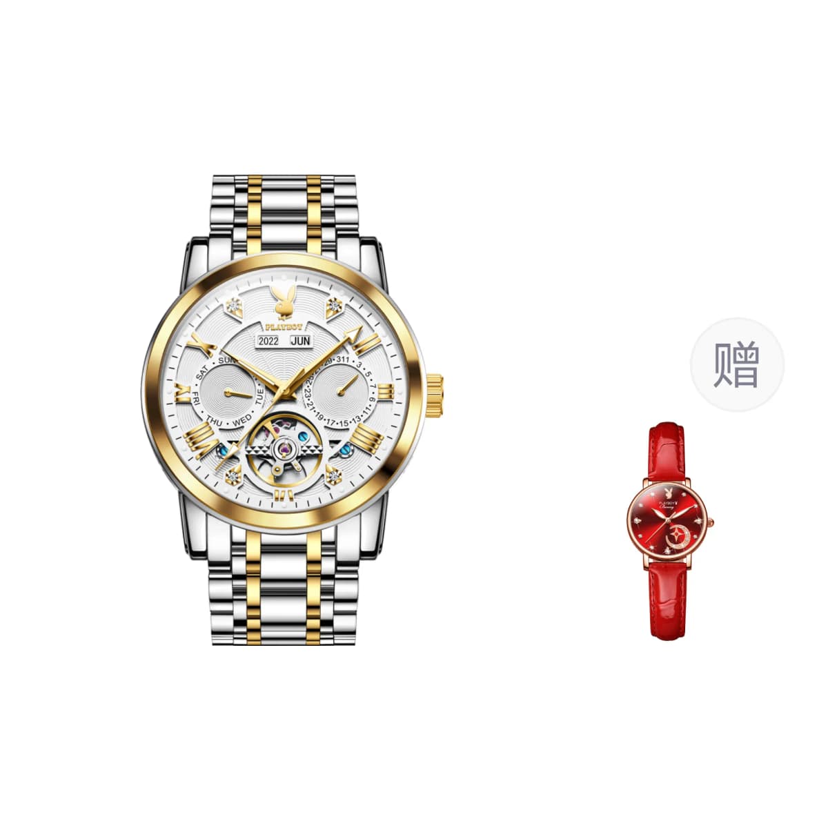 Playboy Roman Series Mechanical Saat Kişi Qara 70