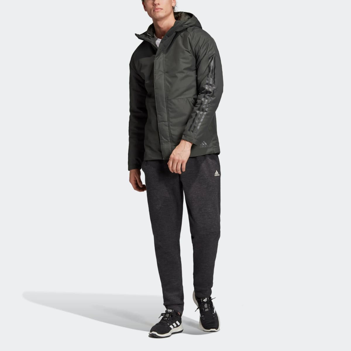 Adidas Puffer Jacket Winter Men's Gray Green 7
