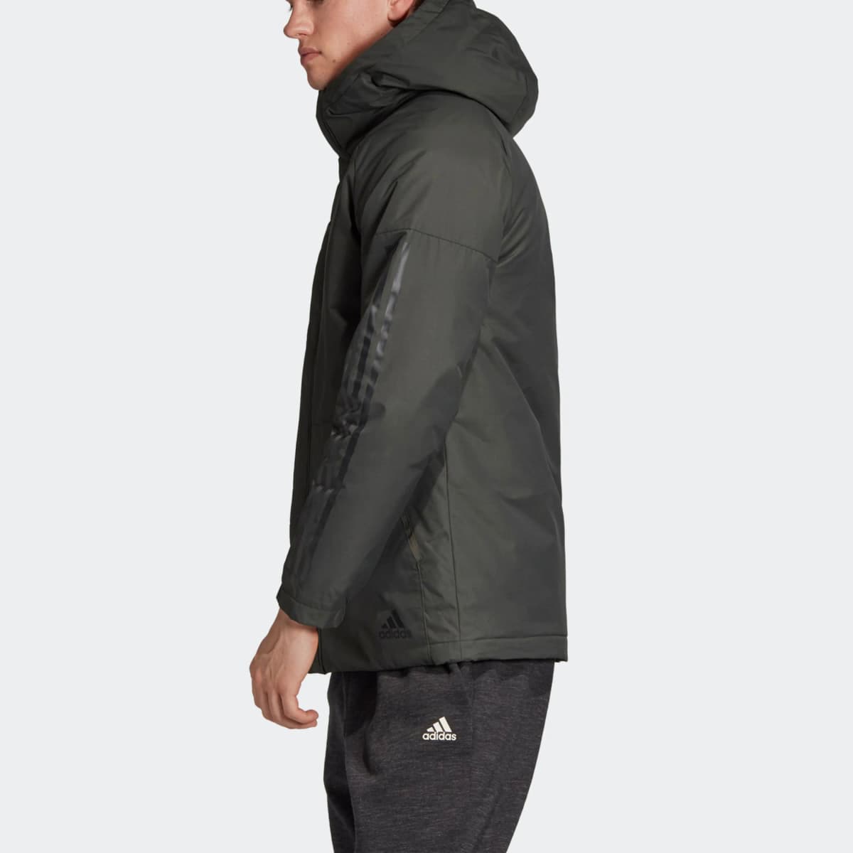 Adidas Puffer Jacket Winter Men's Gray Green 4