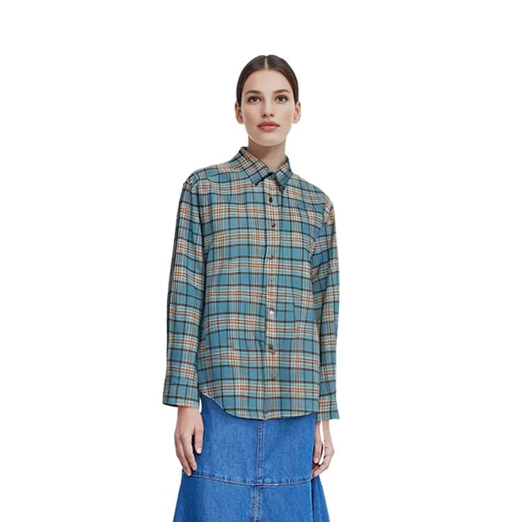 UNIQLO Qadın Köynəyi Çəhrayı/Mavi 6
