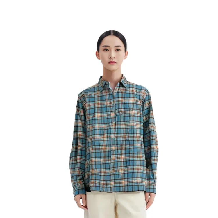 UNIQLO Qadın Köynəyi Çəhrayı/Mavi 8