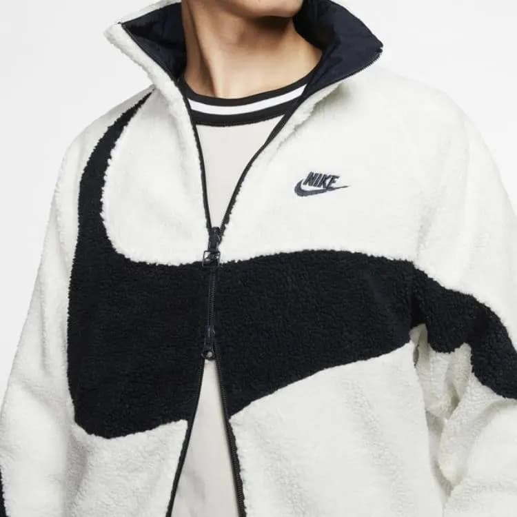 Nike Big Swoosh Reversible Boa Pencək Ağ/Qara 6