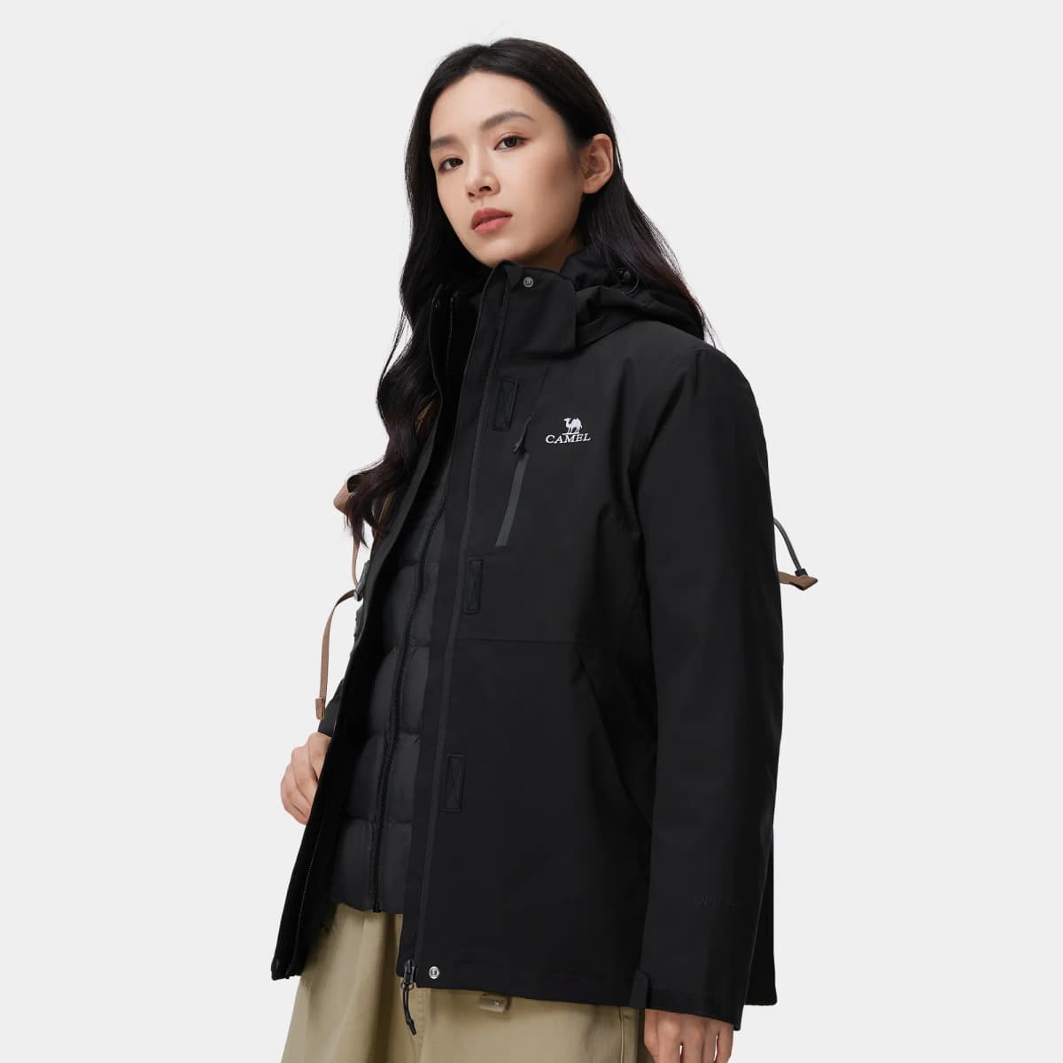 CAMEL All-Weather Series Down-Lined 3-in-1 Hiking Jacket Women's 6