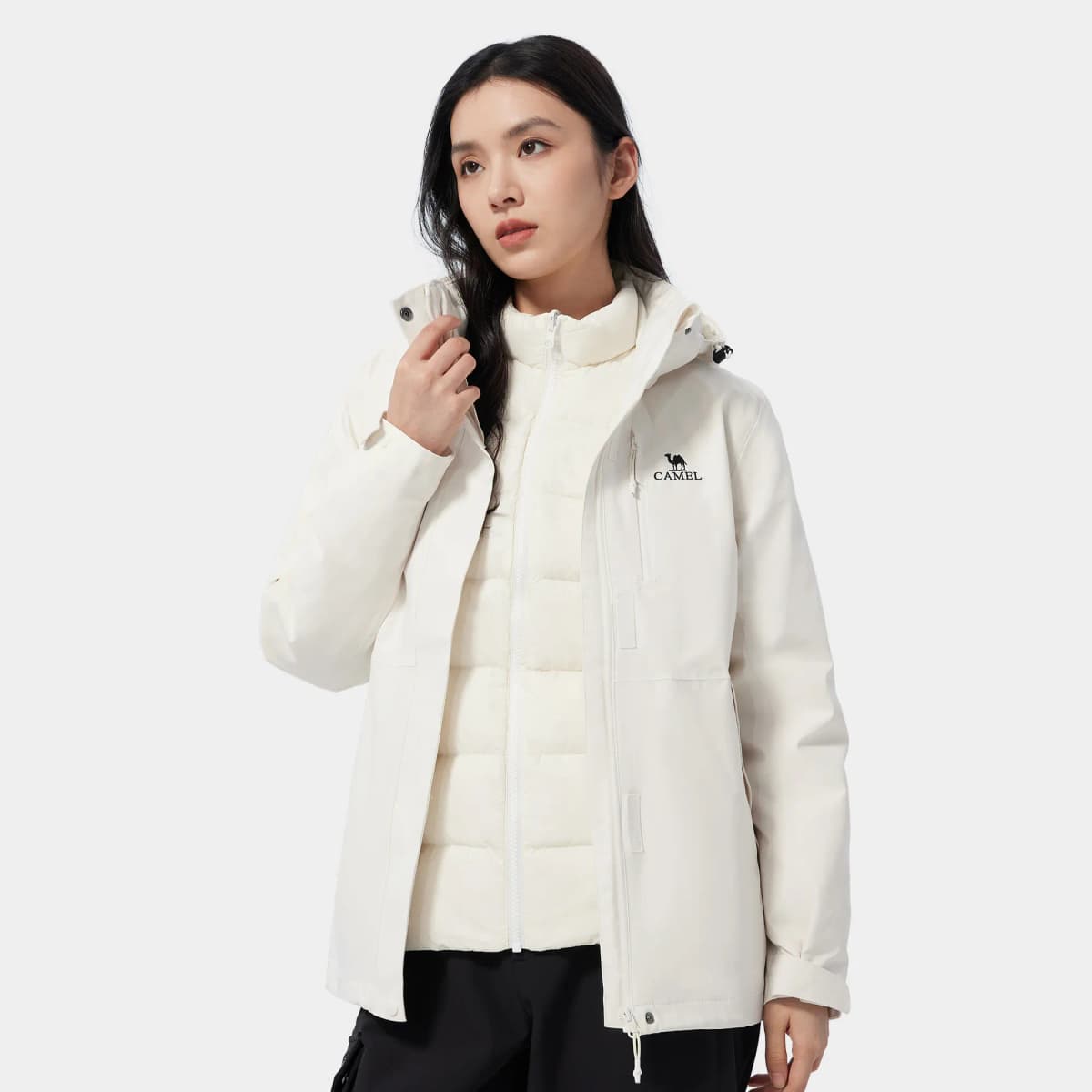 CAMEL All-Weather Series Down-Lined 3-in-1 Hiking Jacket Women's 12