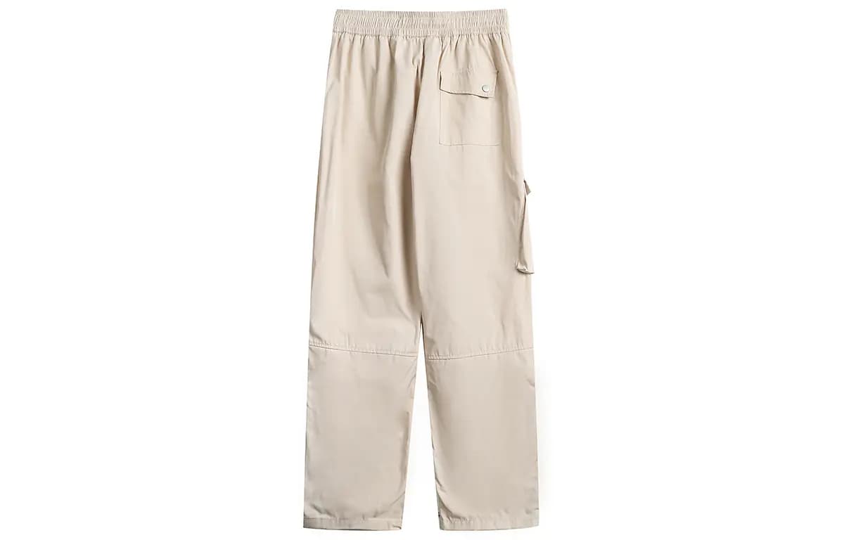 MEIPIN TANG Solid Color Drawstring Outdoor Tech Pleated Side Zipper Wind-Resistant Waterproof Multi-Pocket Cargo Pants Loose Straight Leg Casual Pants Unisex 2
