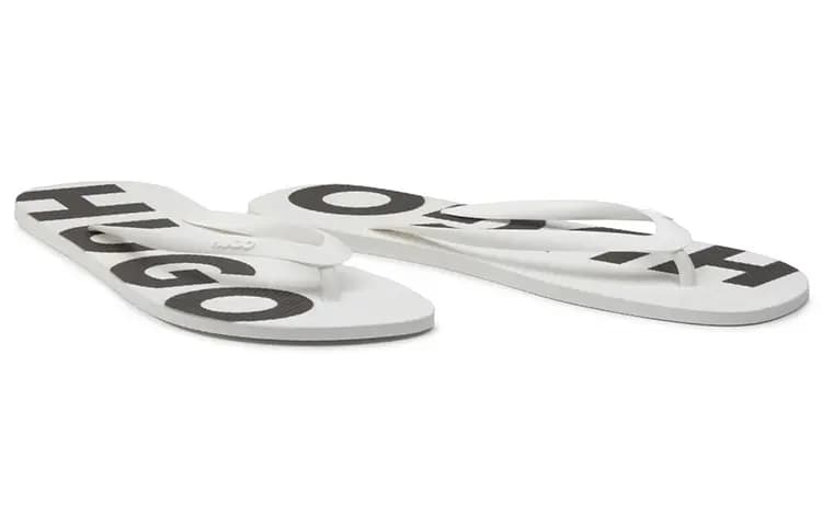 HUGO BOSS Logo Print Slide Sandals Kişi Ağ 3