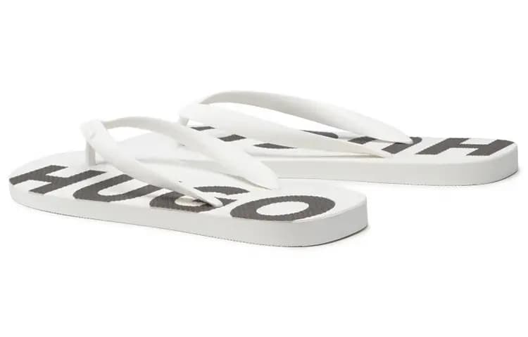 HUGO BOSS Logo Print Slide Sandals Kişi Ağ 5