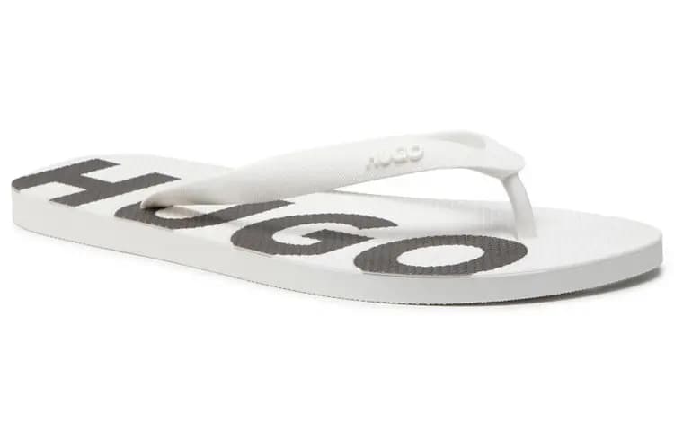 HUGO BOSS Logo Print Slide Sandals Kişi Ağ 2