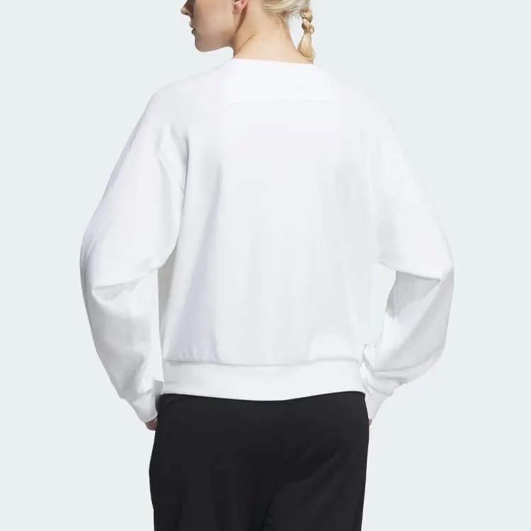 adidas Rco Graphic Sweatshirt Logo Letter Athletic Crew Neck Sweatshirt Women's White 3