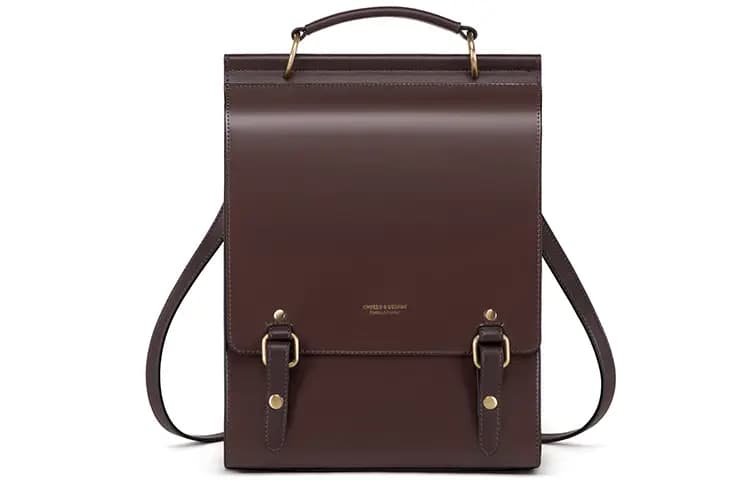 CNOLES Cow Leather Laptop Backpack, Students Backpack Medium Women's Multicolor 5