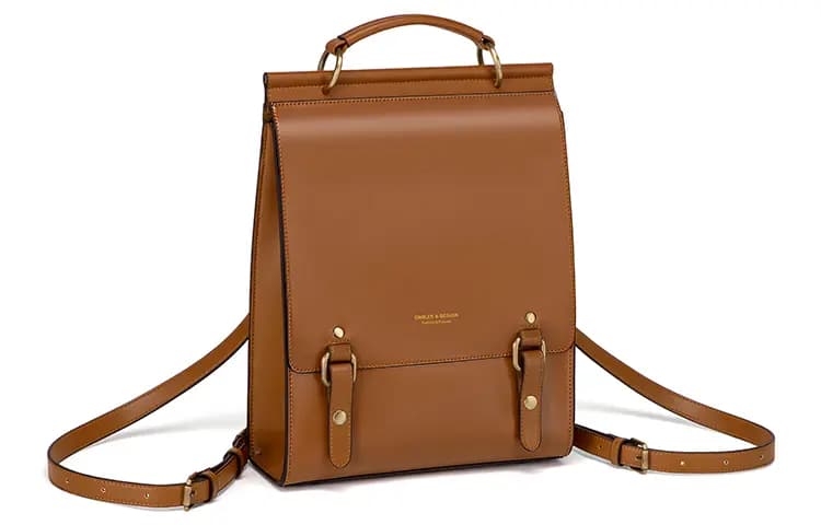 CNOLES Cow Leather Laptop Backpack, Students Backpack Medium Women's Multicolor 16