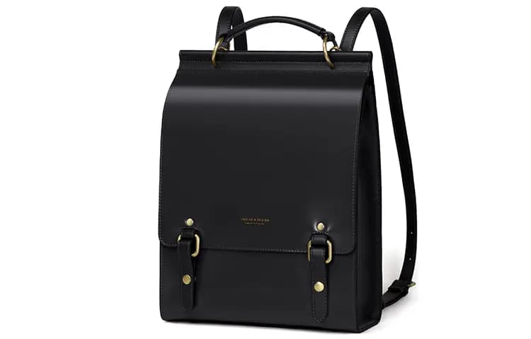 CNOLES Cow Leather Laptop Backpack, Students Backpack Medium Women's Multicolor 3