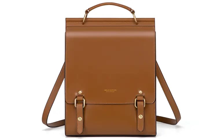 CNOLES Cow Leather Laptop Backpack, Students Backpack Medium Women's Multicolor 13