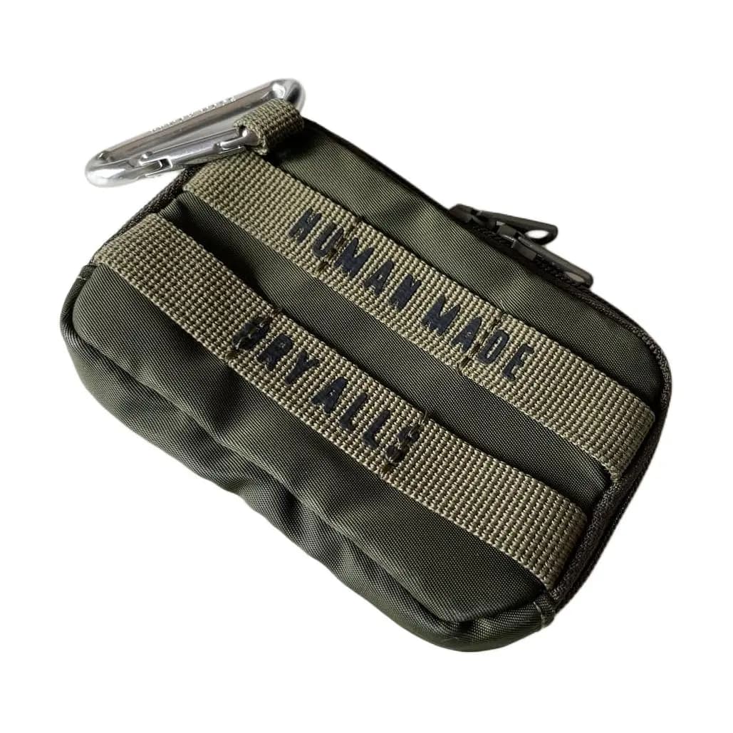 HUMAN MADE Logo Embellished Casual Fashion Nylon & PVC Card Holder Wallet Coin Purse Unisex Olive Green 5