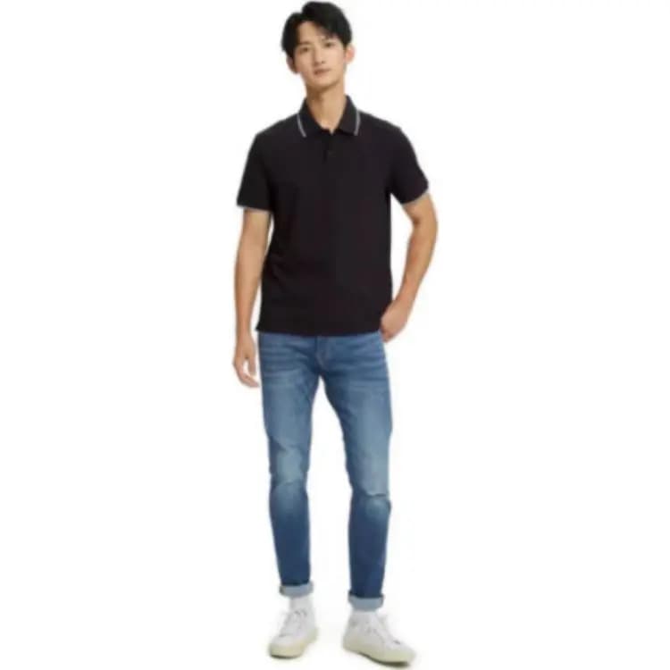 CK/Calvin Klein Casual Embroidered Breathable Solid Color Short-Sleeve Polo Shirt Men's 2