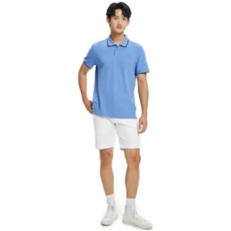 CK/Calvin Klein Casual Embroidered Breathable Solid Color Short-Sleeve Polo Shirt Men's 4