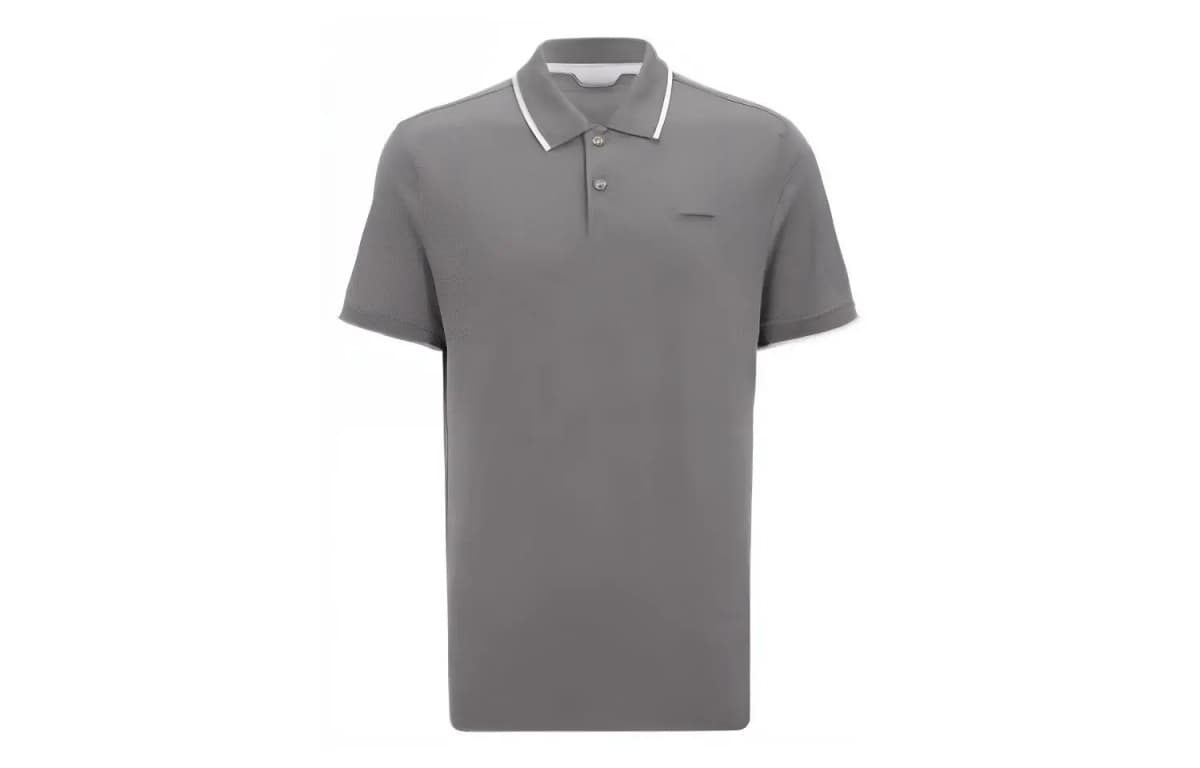 CK/Calvin Klein Casual Embroidered Breathable Solid Color Short-Sleeve Polo Shirt Men's 7