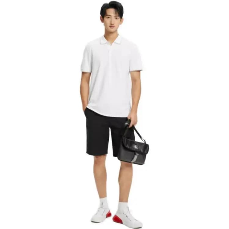 CK/Calvin Klein Casual Embroidered Breathable Solid Color Short-Sleeve Polo Shirt Men's 10