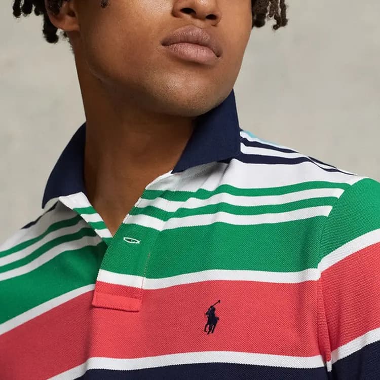 Polo Ralph Lauren SS23 Zolaqlı Qısaqol Polo Yaxa Köynək Kişi Çoxrəngli 5