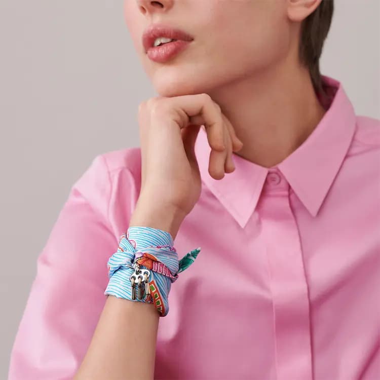 HERMES Silk Scarf Clip Unisex Gümüşü 2