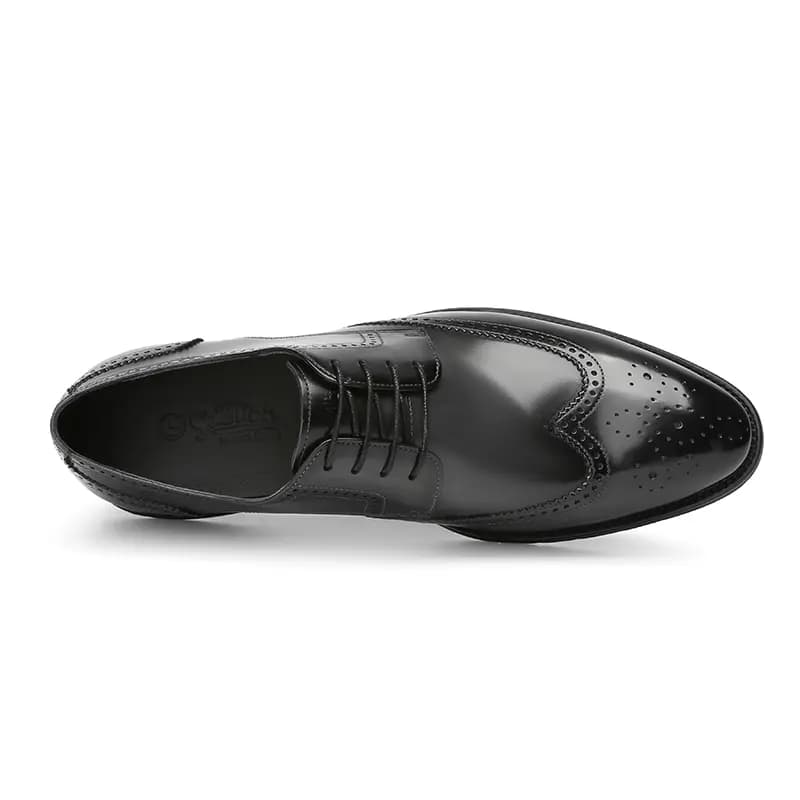 GOLDLION Top Layer Cowhide Leather Round Toe Lace-Up Casual Wedding Business Formal Shoes Men's 9
