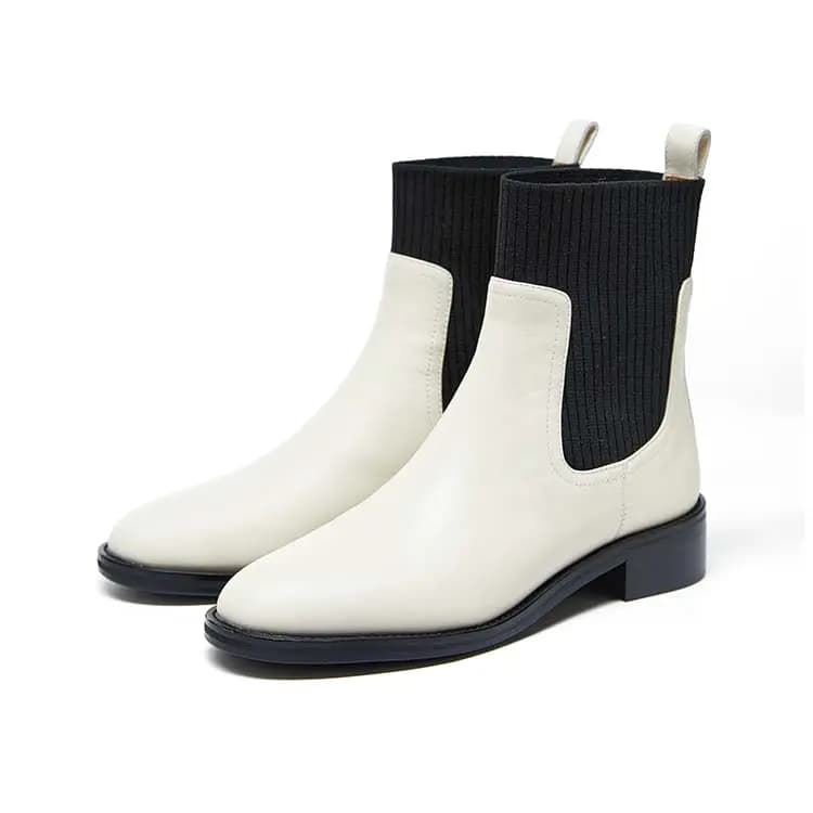 Marie Claire Chelsea Boots Women's Reverse White+Black 2