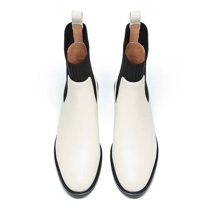 Marie Claire Chelsea Boots Women's Reverse White+Black 3