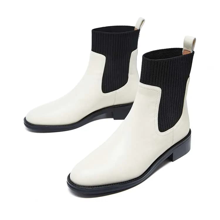 Marie Claire Chelsea Boots Women's Reverse White+Black 5