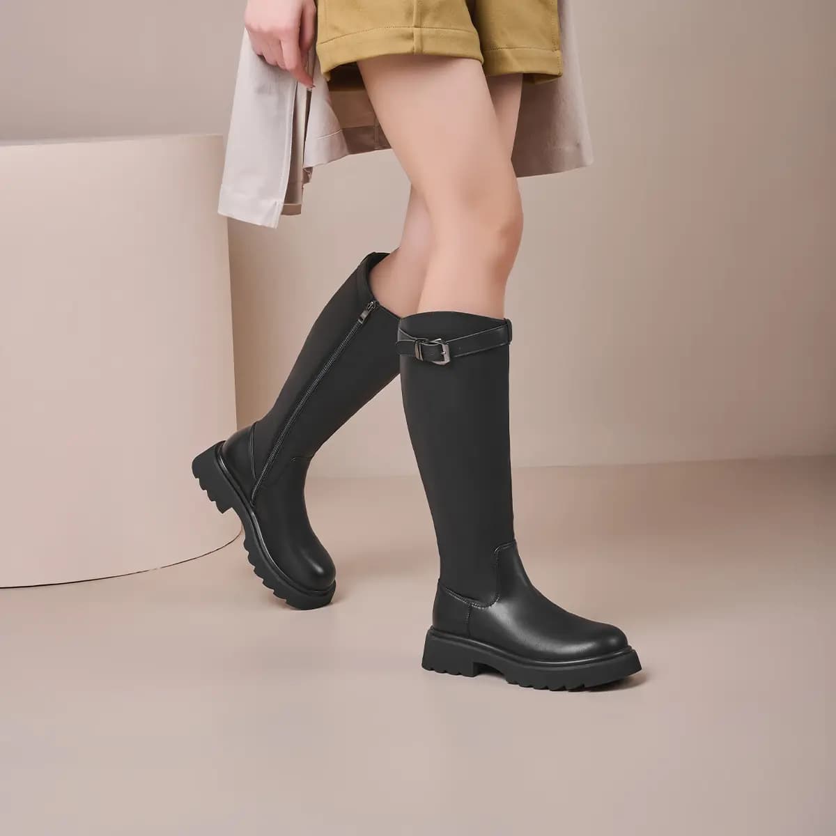 GEMEIQ Knee high Boots 4cm Women's 3