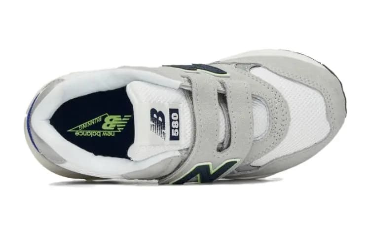 New Balance NB 580 Slip Resistant Breathable Low Top Kids' Running Shoes Light Gray White Royal Blue Kids' 4