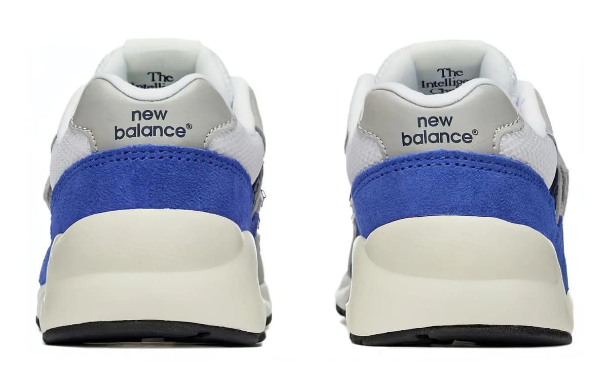 New Balance NB 580 Slip Resistant Breathable Low Top Kids' Running Shoes Light Gray White Royal Blue Kids' 5